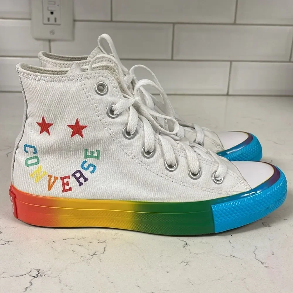 Converse Chuck Taylor All Star High 'Smiley - Pride' Size 6.5 - Picture 14 of 16